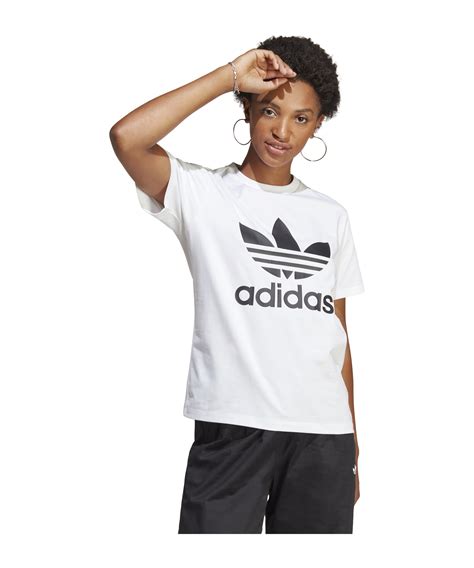 adidas trefoil t shirt damen weiß rot|Adidas trefoil shirt beige.